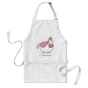 Funny Fat Unicorn Eating Sprinkle Doughnut Standard Apron