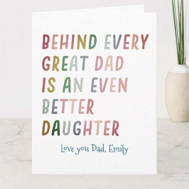 Funny Father and Daughter Greeting Card  (Front)