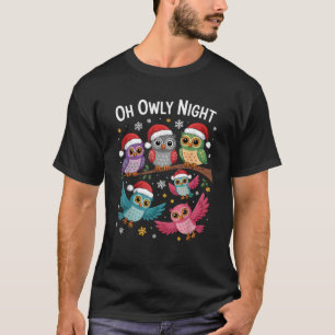 Funny Father Christmas Xmas Owls Joke Party Costum T-Shirt