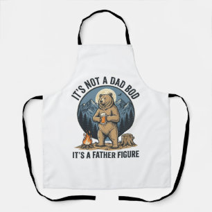 Funny Father Figure Bear Camping Vector Design_1 Apron