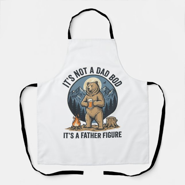Funny Father Figure Bear Camping Vector Design_1 Apron (Front)