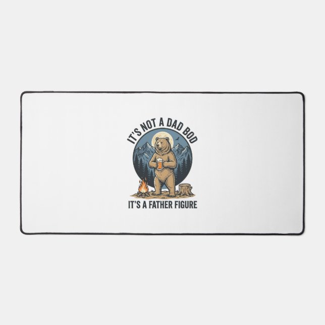 Funny Father Figure Bear Camping Vector Design_1 Desk Mat (Front)