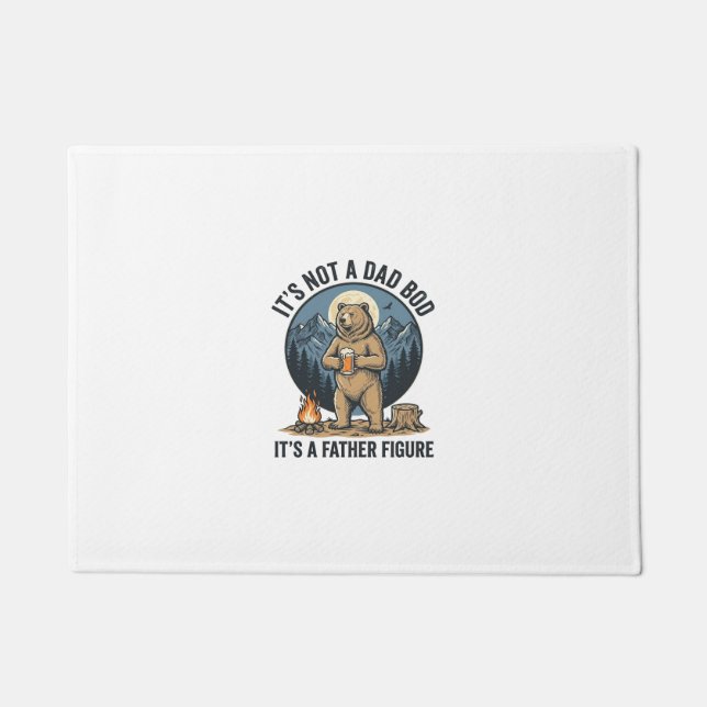 Funny Father Figure Bear Camping Vector Design_1 Doormat (Front)