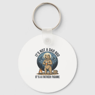 Funny Father Figure Bear Camping Vector Design_1 Keychain