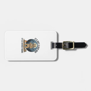 Funny Father Figure Bear Camping Vector Design_1 Luggage Tag