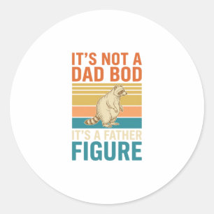 Funny Father Figure Raccoon Vintage Shirt Design_1 Classic Round Sticker