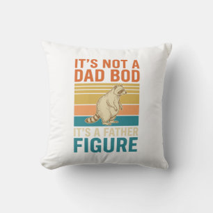 Funny Father Figure Raccoon Vintage Shirt Design_1 Throw Pillow