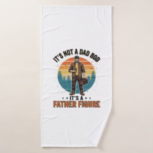 Funny Father Figure Vintage Dad Humor Shirt Design Bath Towel