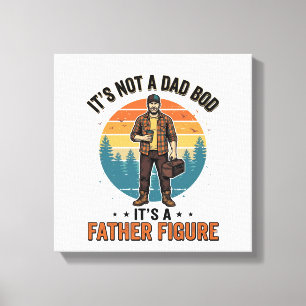 Funny Father Figure Vintage Dad Humor Shirt Design Canvas Print