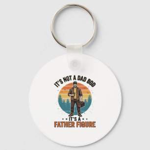 Funny Father Figure Vintage Dad Humor Shirt Design Keychain