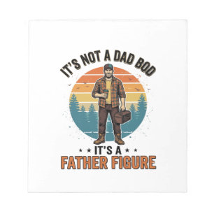 Funny Father Figure Vintage Dad Humor Shirt Design Notepad