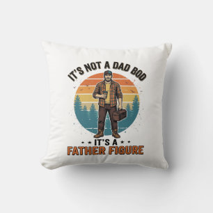 Funny Father Figure Vintage Dad Humor Shirt Design Throw Pillow