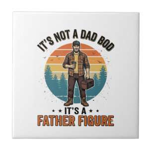 Funny Father Figure Vintage Dad Humor Shirt Design Tile