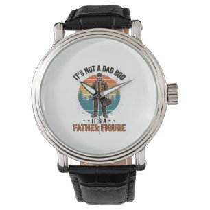 Funny Father Figure Vintage Dad Humor Shirt Design Watch
