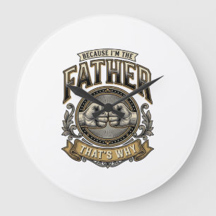 Funny Father Fist Bump Vintage Engraving Shirt Des Large Clock