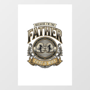 Funny Father Fist Bump Vintage Engraving Shirt Des Window Cling