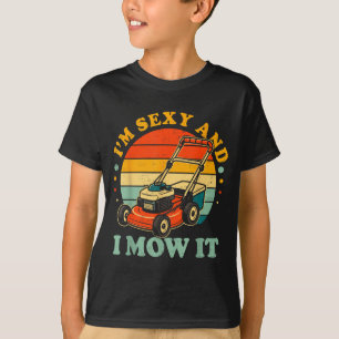 Funny father mows mowing is therapy lawn mower dad T-Shirt