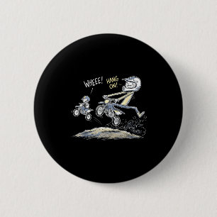 Funny father son dirt bike motocross riding humour 2 inch round button