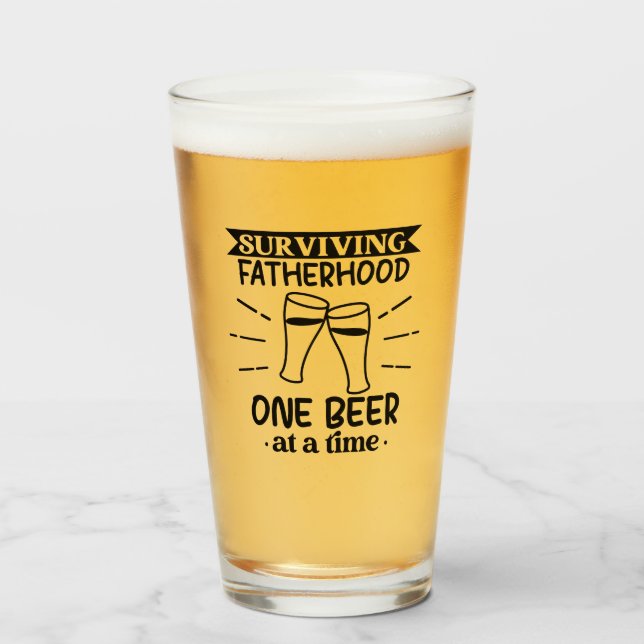 Funny Fatherhood Pint Glass (Front Filled)