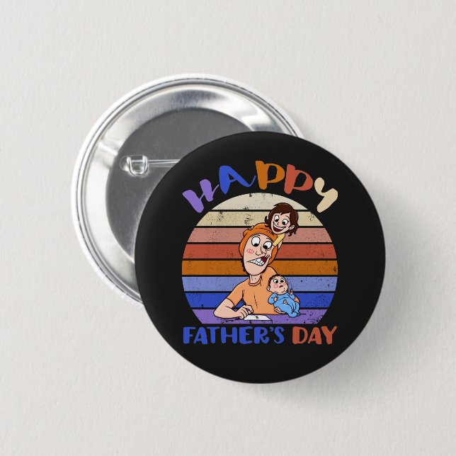 Funny father's day  2 inch round button (Front & Back)