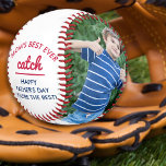 Funny Fathers Day 2 Photo Moms Best Ever Catch Baseball<br><div class="desc">Funny and personalized baseball for Father's Day from son or step son. The design can be customized to suit any occasion and the template is set up for you to add two of your favourite photos, edit the greeting and add your name and/or the year. The wording reads "mom's best...</div>