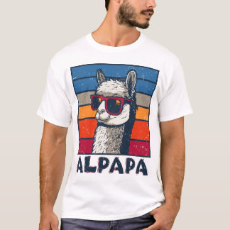 Funny Father's Day Alpapa Llama Alpaca Dad Gift T-Shirt