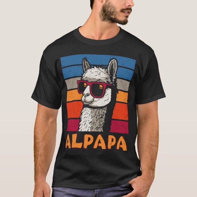 Funny Father's Day Alpapa Llama Alpaca Gift Dad T-Shirt (Front)
