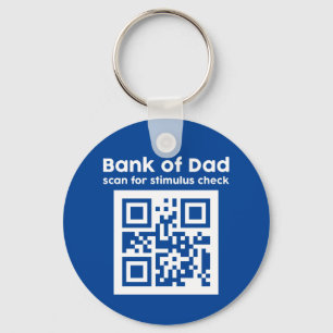 Funny Father's Day Bank Of Dad Stimulus Check Keychain