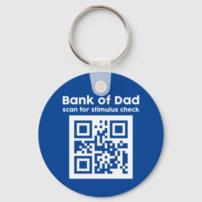 Funny Father's Day Bank Of Dad Stimulus Check Keychain (Front)