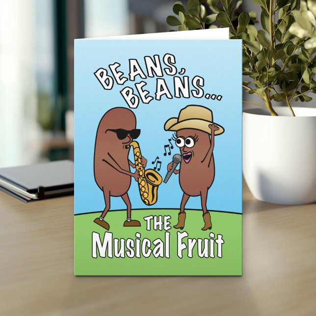 Funny Father's Day Bean Musical Fruit Joke Card (Custom Greeting Card with Photo)