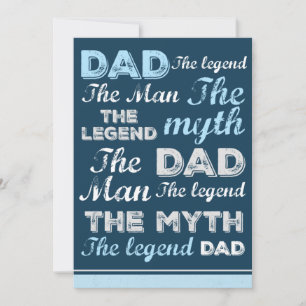 Funny Father's Day Card Blue Vintage Retro