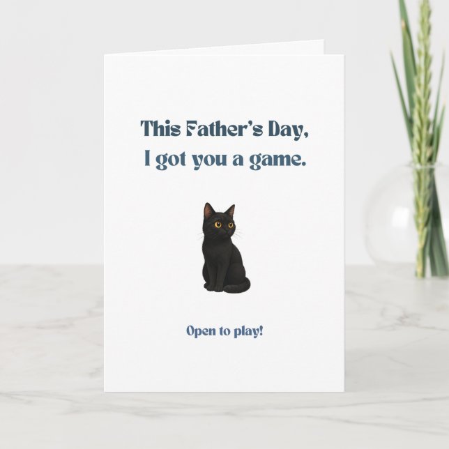 Funny Father's Day Card for Cat Dads Black Cat (Front)