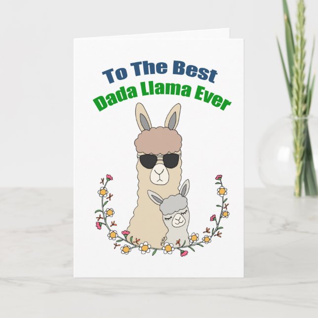 Funny Father's Day Card Llama Dad Best dad ever (Front)