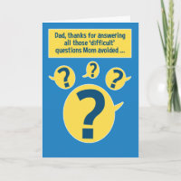 Funny Father's Day Card: Tough Questions