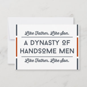 Funny Fathers day Card,Typography Handsome Dad Card