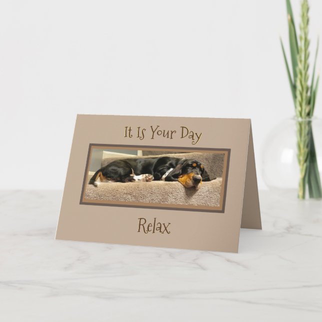 Funny "Father's Day" Card W/Basset Hound Puppy (Front)