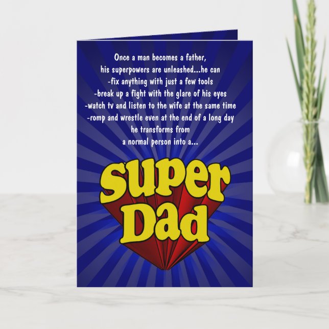Funny Father's Day Cards, Super Dad Card (Front)