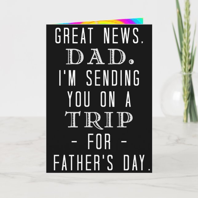 Funny Father's Day Dad Trip Old Hippie Humour Card (Front)