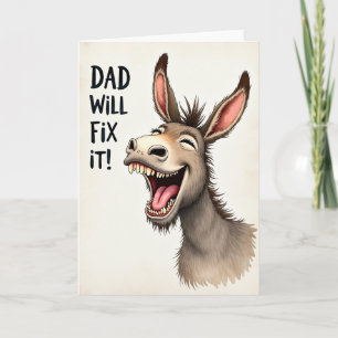 Funny Fathers Day Donkey Card