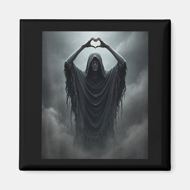Funny fathers day ghost heart hands scary face magnet (Front)