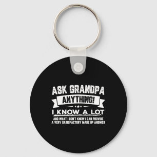 Funny Father's Day Gift 60th Ask Grandpa Anything Keychain