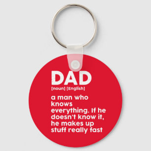 Funny Father's Day Humour Dad Dictionary Definitio Keychain
