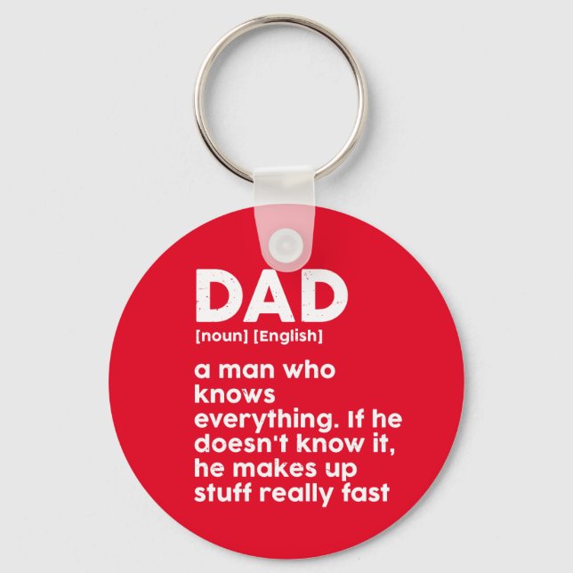 Funny Father's Day Humour Dad Dictionary Definitio Keychain (Front)