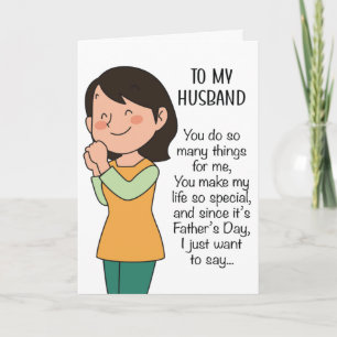 Funny Father's Day Message To My Husband Humour Card