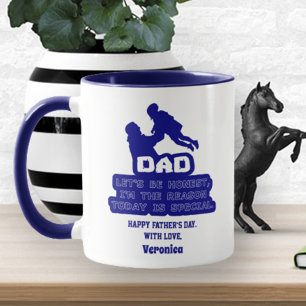 Funny Father's Day Personalized Name Blue Mug