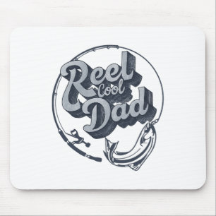 Funny Father's Day Reel Cool Dad Papa Grandpa Fish Mouse Pad