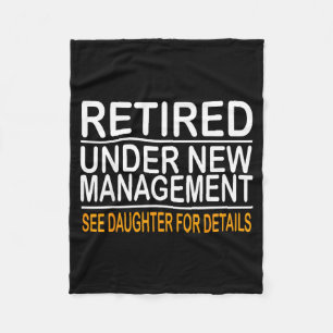 Funny Father's Day Retired Under New Management Se Fleece Blanket