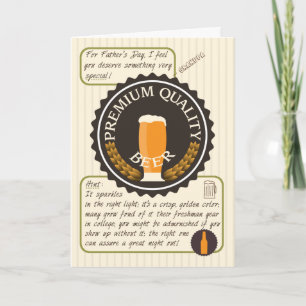 Funny Father's Day Retro Beer Label for Grandpa Card