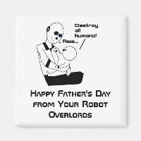 Funny Father's Day Robot Science Joke Cartoon