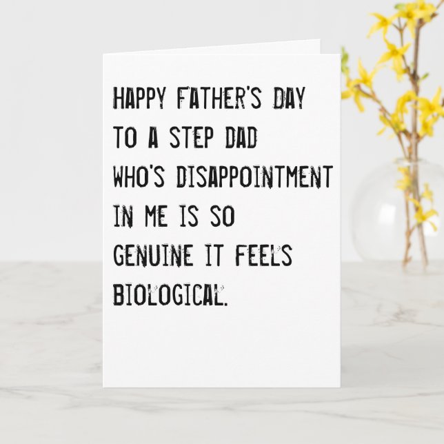 Funny Father's Day Step Dad Card (Yellow Flower)